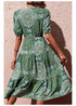Vestido midi bohemio verde estampado para mujer Eliza